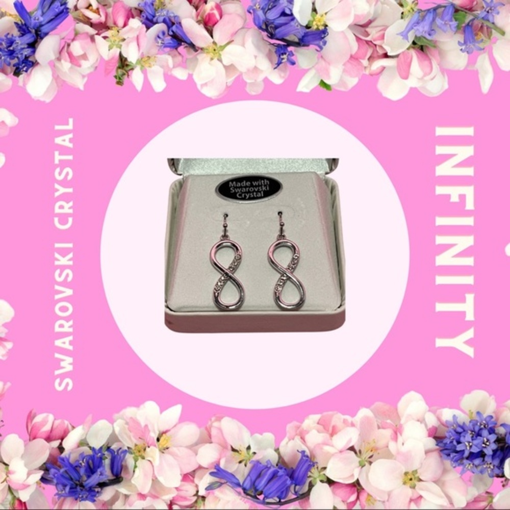 Swarovski Crystal Infinity Earrings (NWOT)
